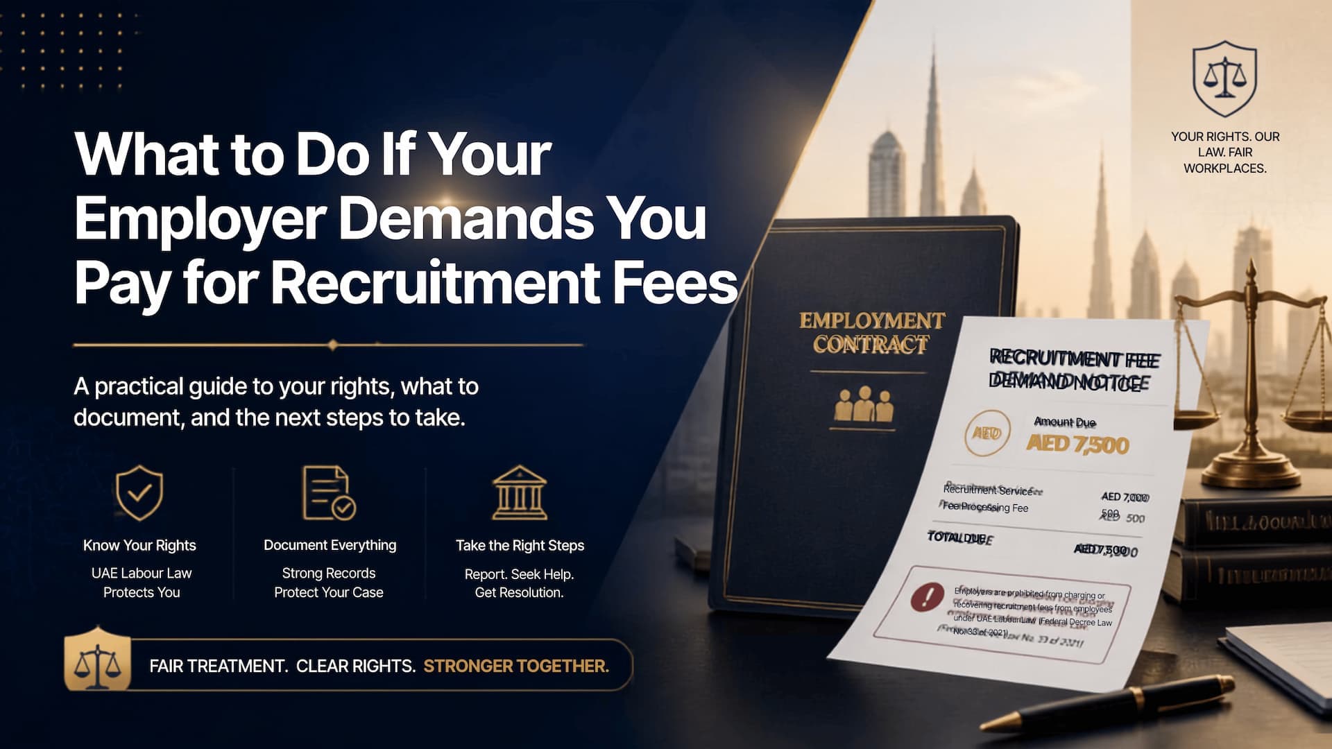 Employer illegally demanding recruitment fee payment from a worker in Saudi Arabia